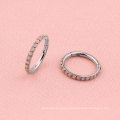 ASTM F136 Titanium Paveset Jewelled Hinged Clicker Nose Ring Ear Rook Daith Conch Piercings Opal Body Jewellery